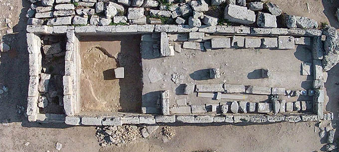 Aerial views of the excavation site. 