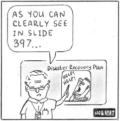 Cartoon maksing joke about being poisoned by Powerpoint