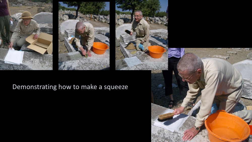 Photo of Jim demonstrating how to make a squeeze